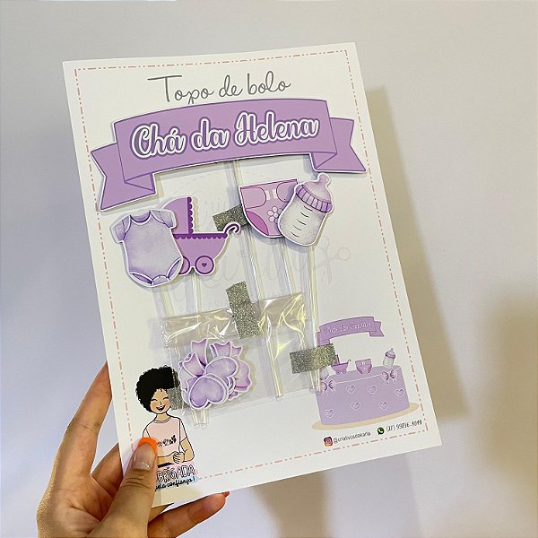 Topo de bolo chá de bebê personalizado