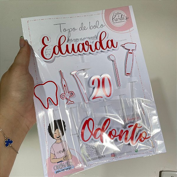 Topo de bolo odontologia personalizado