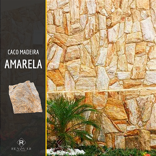 Pedra Madeira Amarela  Caco - M²