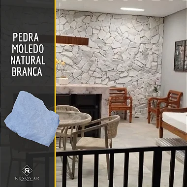 Pedra Moledo Natural Branca Premium - M²