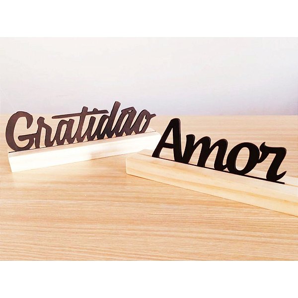 Palavra Decorativa em MDF | Base em Pinus | cor Preto Fosco