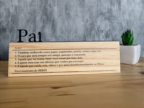 Palavra com Significado Enfeite Totem Decoração Madeira Pinus