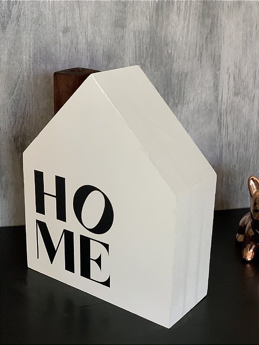 Casinha Decorativa Madeira Pinus Totem Enfeite - HOME | Branco