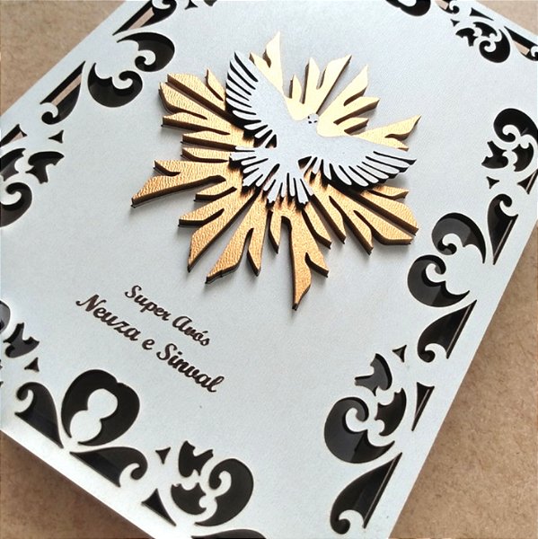 Caixa Personalizada para Padrinhos - Cor Ouro - Modelo1
