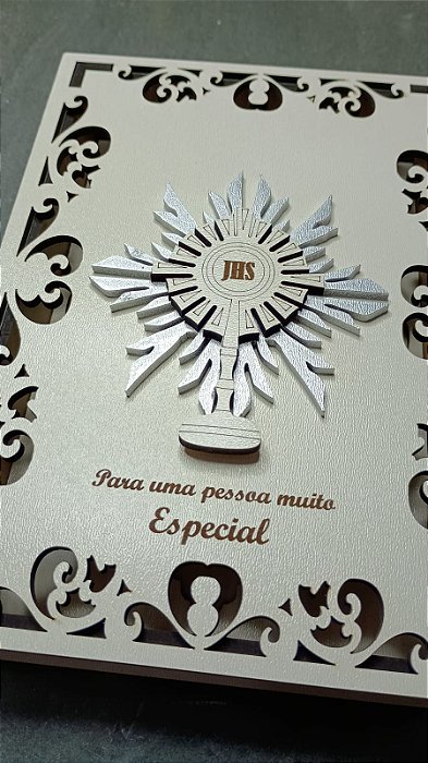 Caixa convite para Padrinhos de Eucaristia