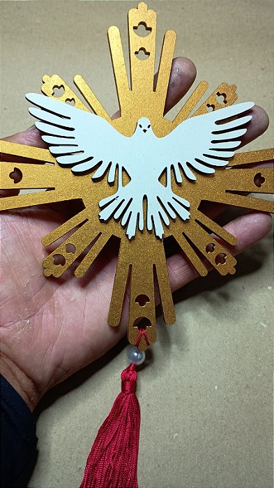 Mandala Espírito Santo - 18cm - Dourado