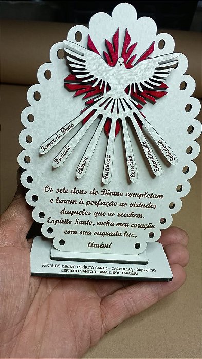 Escapulário 7 Dons  Divino com Base