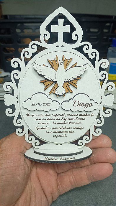 Lembrança de Crisma Espírito Santo nuvem - Modelo 7