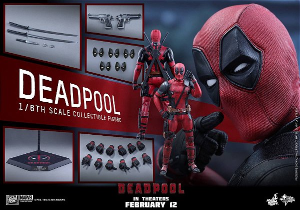 Deadpool Marvel Hot Toys Escala 1/6 original