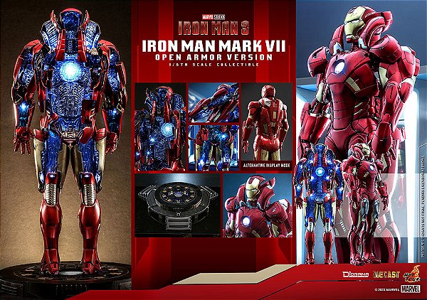 Homem de Ferro Mark 7 Open Armor Version Homem de Ferro 3 Movie Masterpiece Diecast Diorama Hot Toys Original