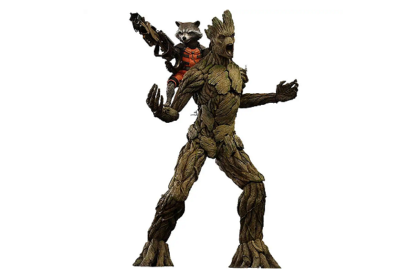 Groot & Rocket Guardiões da Galaxia Movie Masterpiece Series Hot Toys Original