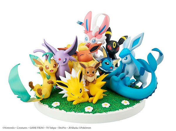 Eevee Evoluções Kit com 2 Pelúcias Pokemon Eevee e Sylveon em