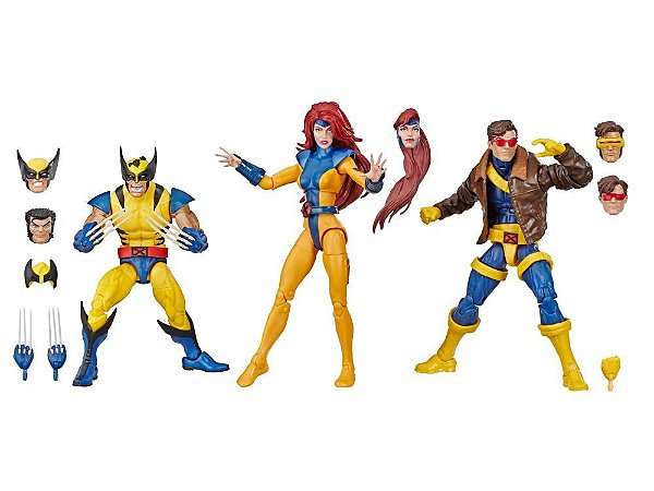 Wolverine Jean Grey e Cyclope Marvel Comics Aniversário 80 anos Marvel Legends Hasbro Original