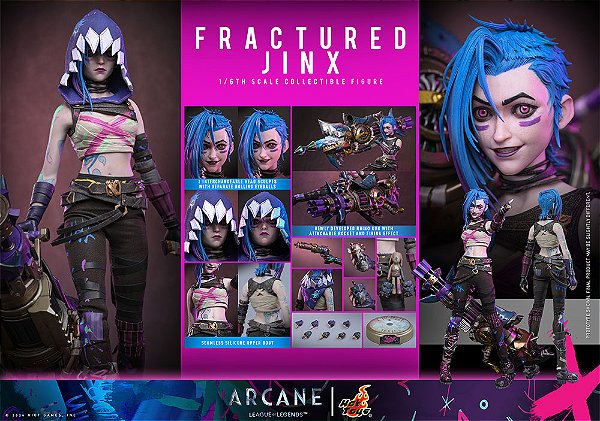 Fractured Jinx Arcane League of Legends Television Masterpiece Series 183 Hot Toys Original