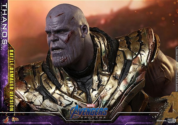 Thanos Vingadores Ultimato versão Battle Damage Marvel Movie Masterpieces Hot Toys Original