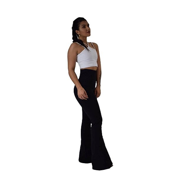 Calça Flare Modeladora Suplex Poliamida Cós 20cm.