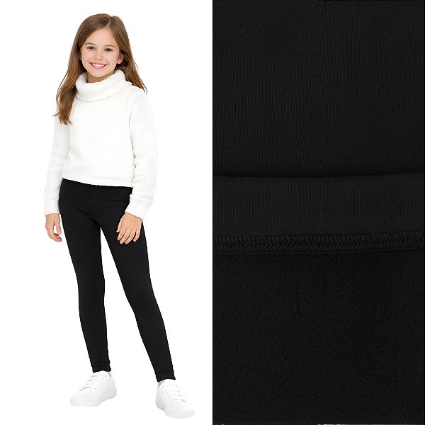 Calça legging Infanto Juvenil Flanelada suplex Peluciado