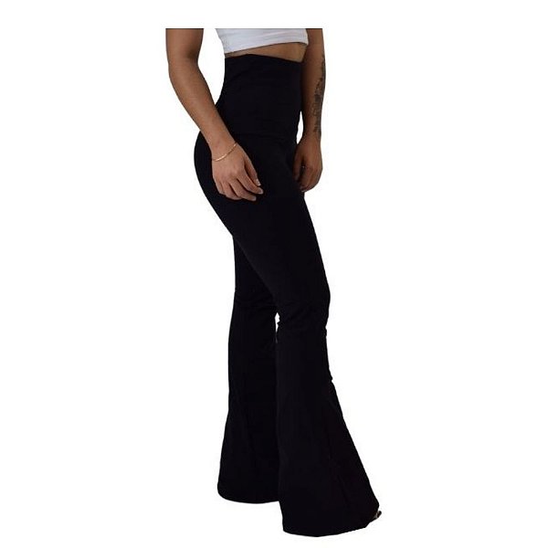 Calça Flare Plus Size Modeladora em Suplex de Poliamida