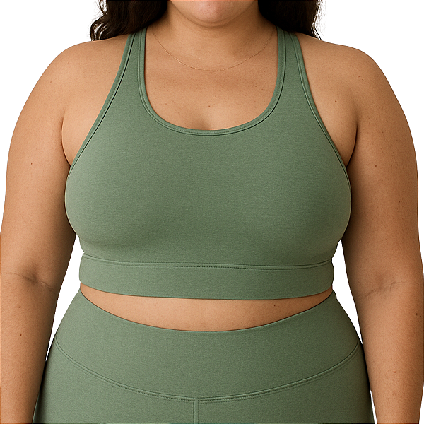 Top Nadador Plus Size Suplex Poliamida Verde Malva