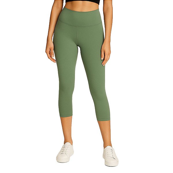 Calça Corsário Fitness Verde Malva