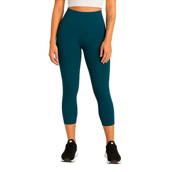 Calça Corsário Fitness Azul Petróleo