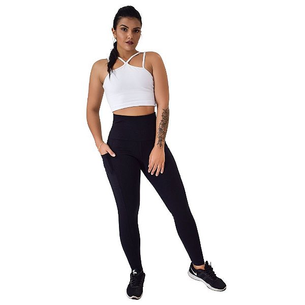 Calça Legging Modeladora com Bolso em Suplex de Poliamida