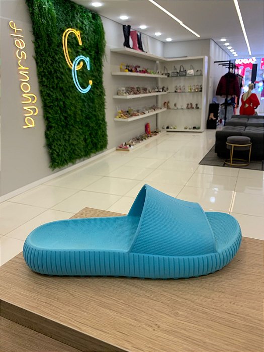 Chinelo Nuvem Slide Azul Piscina