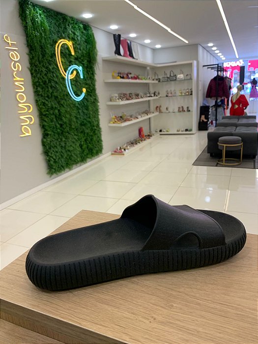 Chinelo Nuvem Slide PRETO