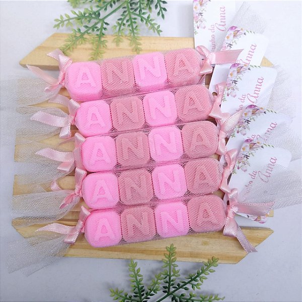 DUPLICADO - Lembrancinha de Chá de Bebê Sabonete de Letrinhas com 4 Itens