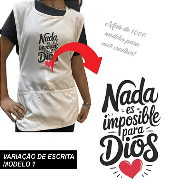 Avental Bata Jaleco Personalizado Modelo Professor 3 Bolsos Escrita Cristã Escolha Sua Escrita no Anuncio Qualidade Premium e Conforto