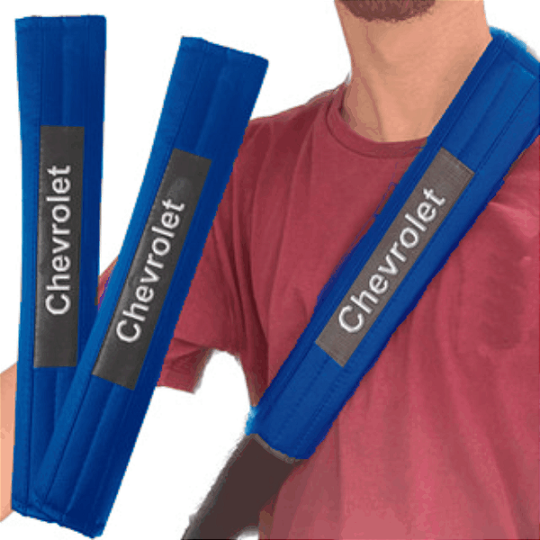 PAR DE CAPA ALMOFADA PROTETOR OMBRO CINTO DE SEGURANÇA ESCOLHA O TAMANHO E O NOME NO ANUNCIO MACIO ADULTO EM AZUL E ESPUMA TODAS AS MONTADORAS