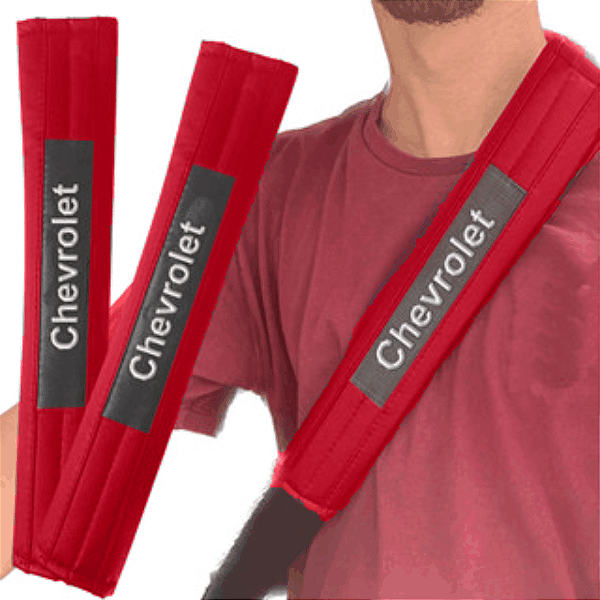 PAR DE CAPA ALMOFADA PROTETOR OMBRO CINTO DE SEGURANÇA ESCOLHA O TAMANHO E O NOME NO ANUNCIO MACIO ADULTO EM VERMELHO E ESPUMA TODAS AS MONTADORAS