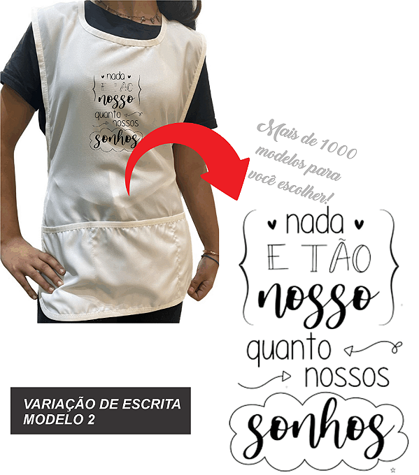 Avental Bata Jaleco Personalizado Modelo Professor 3 Bolsos Escrita Cristã Escolha Sua Escrita no Anuncio Qualidade Premium e Conforto