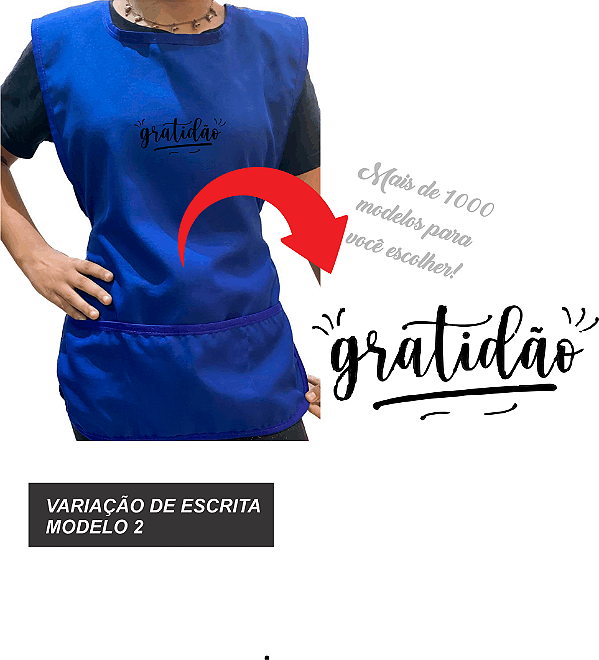 Avental Bata Jaleco Azul Personalizado Modelo Professor 3 Bolsos Escrita Cristã Escolha Sua Escrita no Anuncio Qualidade Premium e Conforto