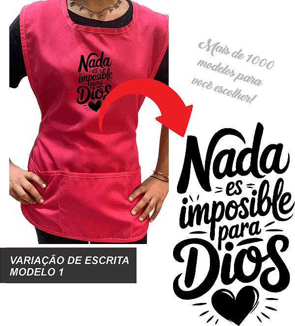 Avental Bata Jaleco Rosa Pink Personalizado Modelo Professor 3 Bolsos Escrita Cristã Escolha Sua Escrita no Anuncio Qualidade Premium e Conforto