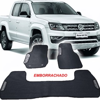 Tapete Emborrachado Ecológico Jogo 3 peças Cobre Túnel Amarok Cabine Dupla 2010-2019