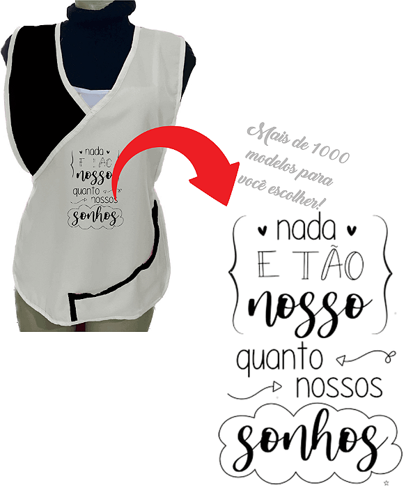 Avental Jaleco Bata Delta Professor Branco Oxford Premium, Bolso Lateral e Personalização Cristã Escolha a Escrita no Anuncio