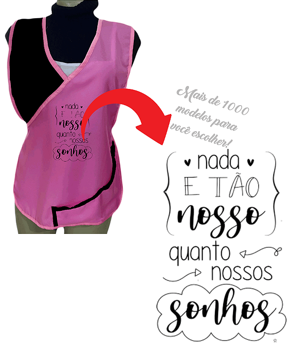 Avental Jaleco Bata Delta Professor Rosa Bebe Oxford Premium, Bolso Lateral e Personalização Cristã Escolha a Escrita no Anuncio
