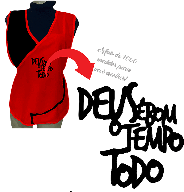 Avental Jaleco Bata Delta Professor Vermelho Oxford Premium Bolso Lateral e Personalização Cristã Escolha a Escrita no Anuncio