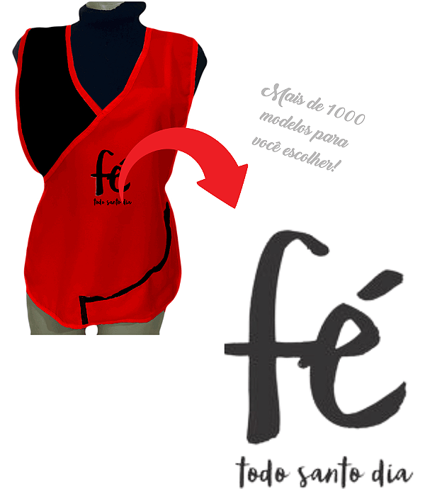 Avental Jaleco Bata Delta Professor Vermelho Oxford Premium Bolso Lateral e Personalização Cristã Escolha a Escrita no Anuncio