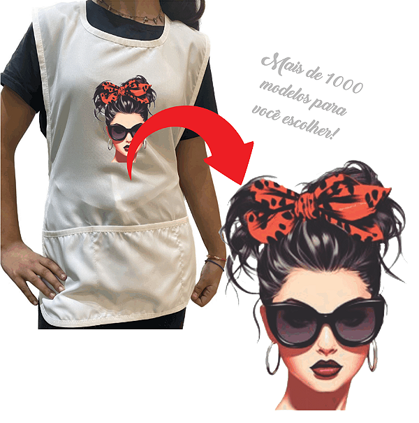 Avental Bata Jaleco Personalizado Modelo Professor Branco  Linha Feminina 3 Bolsos Desenho Feminino Conforto e Qualidade Premium Escolha a Imagem no Anuncio