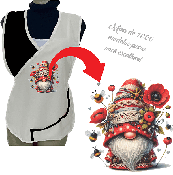 Avental Bata Jaleco Branco Com Bolsos Oxford Personalizado Modelo Delta com Imagem  Desenhos Ilustrativo  Para Escolher no Anuncio
