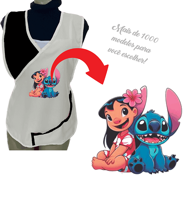 Avental Bata Jaleco Branco Com Bolsos Oxford Personalizado Modelo Delta com Imagem  Desenhos Ilustrativo  Para Escolher no Anuncio