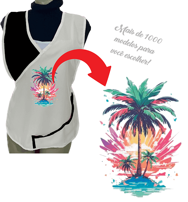 Avental Bata Jaleco Branco Com Bolsos Oxford Personalizado Modelo Delta com Imagem  Desenhos Ilustrativo  Para Escolher no Anuncio