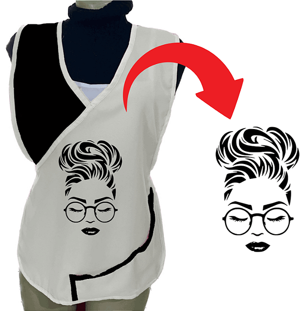 Avental Bata Jaleco Branco Com Bolsos Oxford Personalizado Modelo Delta com Imagem  Desenhos Ilustrativo  Para Escolher no Anuncio