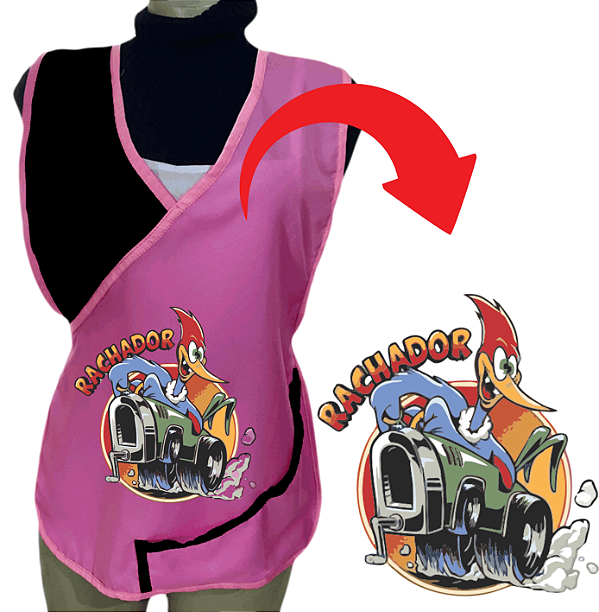 Avental Bata Jaleco Rosa Bebe Com Bolsos Oxford Personalizado Modelo Delta com Imagem  Desenhos Ilustrativo  Para Escolher no Anuncio