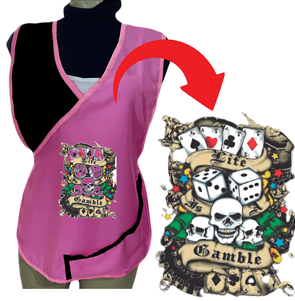 Avental Bata Jaleco Rosa Bebe Com Bolsos Oxford Personalizado Modelo Delta com Imagem  Desenhos Ilustrativo  Para Escolher no Anuncio