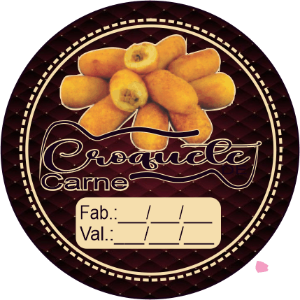 Adesivos e Etiquetas para Croquete de Carne Personalizado Profissionalize suas Embalagens Escolha o seu Modelo Favorito do Adesivo no Anuncio