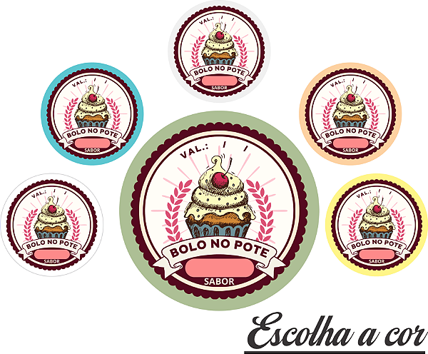 Adesivos e Etiquetas para Bolo de Pote para Você Personalizado Profissionalize suas Embalagens Escolha o seu Modelo Favorito do Adesivo no Anuncio