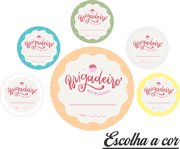 Adesivos e Etiquetas para Brigadeiro Artesanal para Você Personalizado Profissionalize suas Embalagens Escolha o seu Modelo Favorito do Adesivo no Anuncio